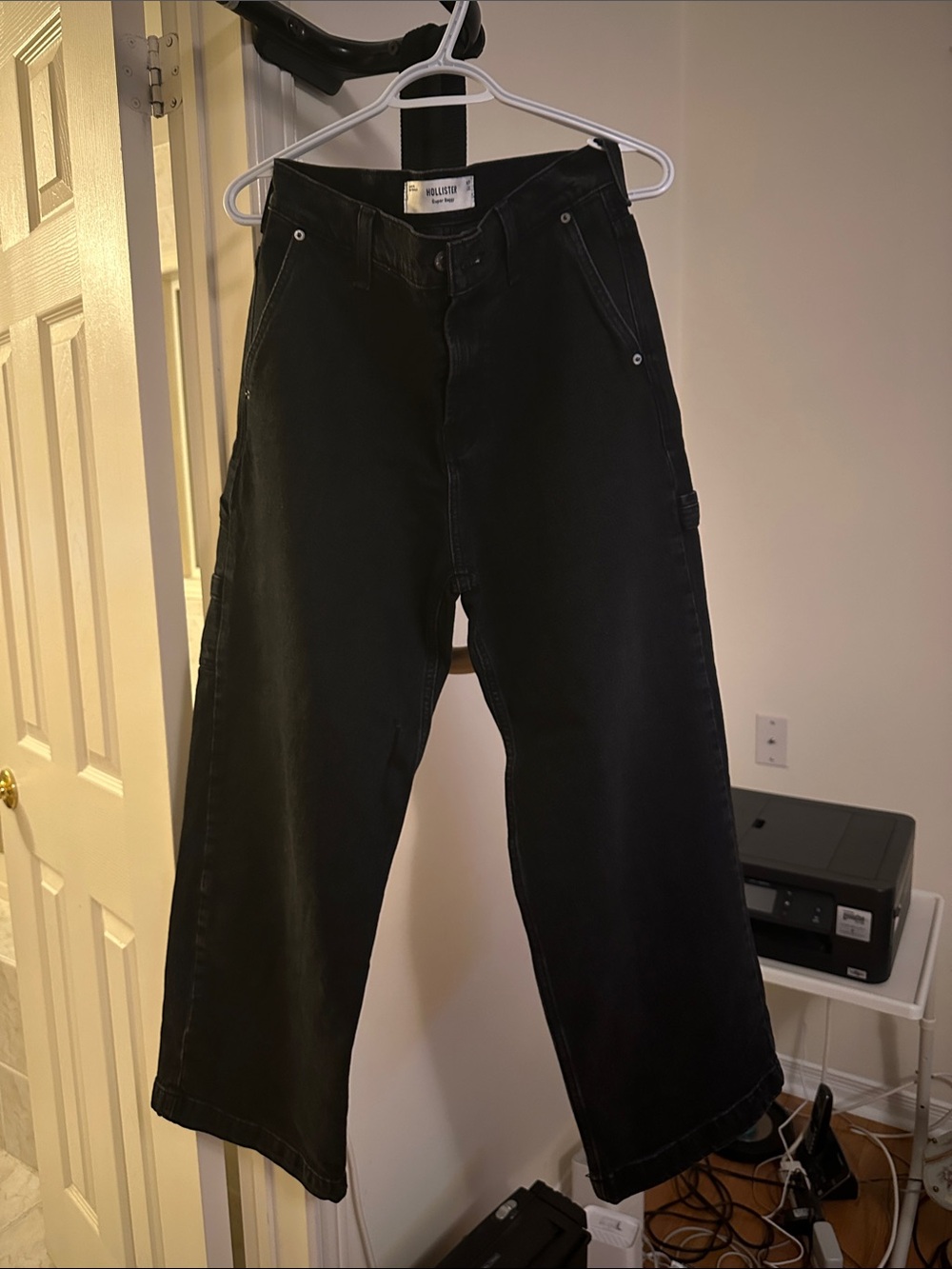 Hollister Men's Black Relaxed Carpenter Jeans